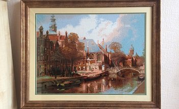 Амстердам. Старая церковь и церковь Св. Николая Чудотворца" по мотивам картины И. Клинкенберга