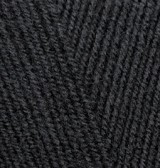 Lanagold Fine (Alize) 60 черный, пряжа 100г