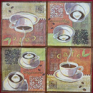 кс0004 &quot;Принт cafe cappuchino&quot; салфетка для декупажа 33х33 см