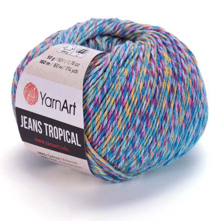 Jeans Tropical (Yarnart) 618 бирюзовый меланж, пряжа 50г