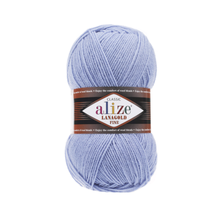 Lanagold Fine (Alize) 40 голубой, пряжа 100г