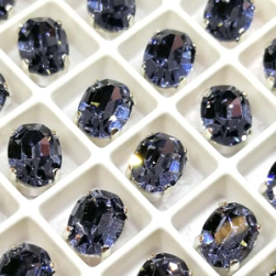 Страз в цапе 3022-133 Tanzanite в серебряном цапе, овал 6х8 мм