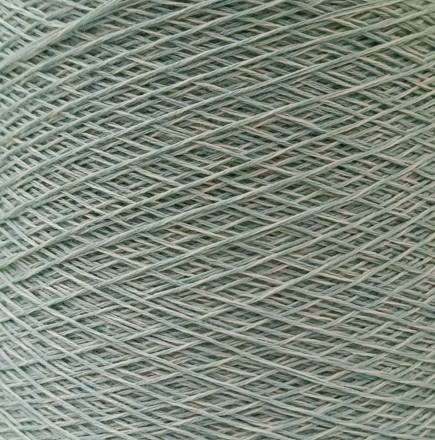 Cottone Cashmere () белый-мята, пряжа бобинная итальянская 1г