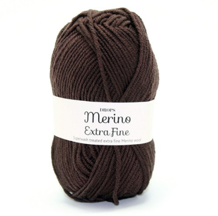 Merino Extra Fine (Drops) 09 т.коричневый, пряжа 50г