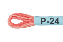 Р-24 св.коралловый-св.розовый, нитки мулине меланж Gamma 8м