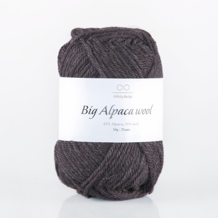 Big Alpaca Wool (Infinity) 1088 темно серый, пряжа 50г