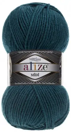 Superlana Midi (Alize) 212 петрольный, пряжа 100г