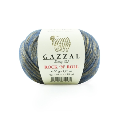 Rock-n-Roll (Gazzal) 13184 голубой с золотом, пряжа 50г