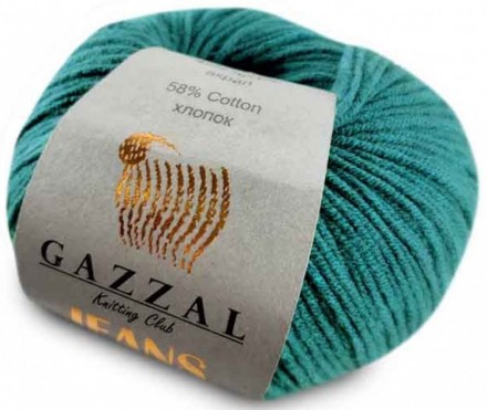 Jeans (Gazzal) 1130 мор.волна, пряжа 50г