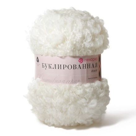 Буклированная (Пехорка) 01 белый, пряжа 200г