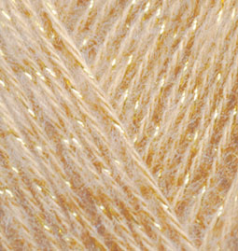 Angora Gold Simli (Alize) 95 бежевый, пряжа 100г