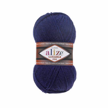 Lanagold Fine (Alize) 58 т.синий, пряжа 100г