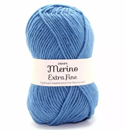 Merino Extra Fine (Drops) 23 пыльный голубой, пряжа 50г