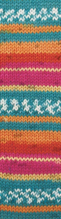 Superwash Wool (Alize) 7839 изумруд-оранж-мальва, пряжа 100г