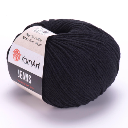 Jeans (Yarnart) 53 черный, пряжа 50г