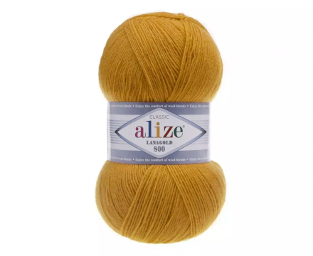 Lanagold 800 (Alize) 645 горчица, пряжа 100г