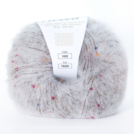 Tweed (Infinity) 1032 светлый серый, пряжа 50г