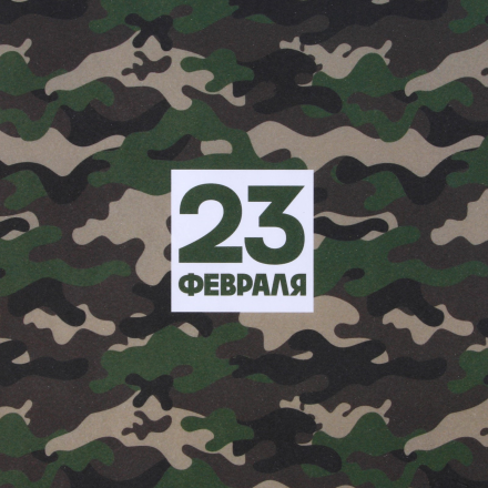 9304591 &quot;23 февраля хаки&quot; бумага упаковочная крафт 50х70 см