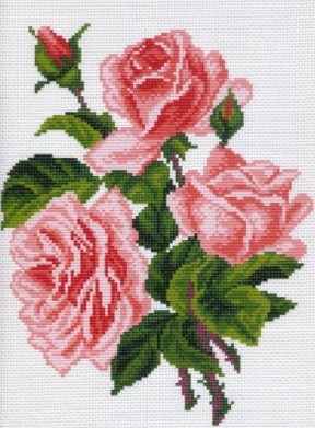 Вышивка Розы Фото