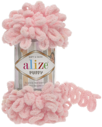 Puffy (Alize) 185 розовый, пряжа 100г