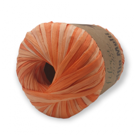 Raffia Multi (Fibra Natura) 117-18 оранжевый микс, пряжа 35г