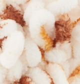Puffy Fine Color (Alize) 7502 белый-беж-коричневый, пряжа 100г