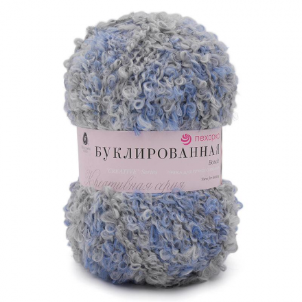 Буклированная (Пехорка) 1073м св.серый голубой, пряжа 200г