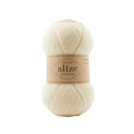 Wooltime (Alize) 01 кремовый, пряжа 100г