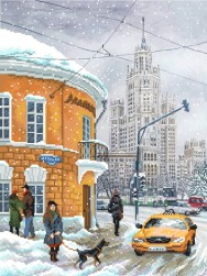 1724 &quot;Яузский бульвар&quot; канва с рисунком (счетный крест)