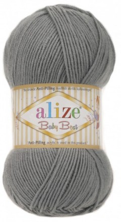 Baby Best (Alize) 344 серый, пряжа 100г