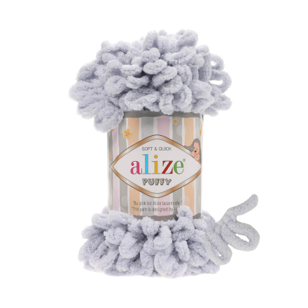 Puffy (Alize) 416 серый, пряжа 100г