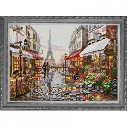1238 &quot;Прогулка по Парижу&quot; ткань с рисунком для вышивки бисером