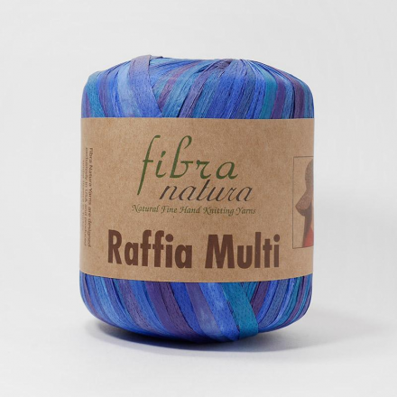 Raffia Multi (Fibra Natura) 117-08 сине-голубой, пряжа 35г