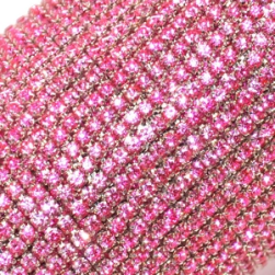 24 Fuchsia в серебряном цапе, стразовая цепочка 2,4 мм 1 м