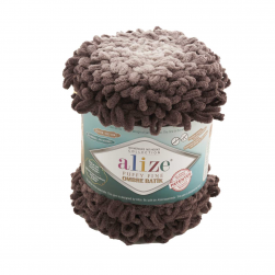 Puffy Fine Ombre Batik (Alize) 7243 кофейный, пряжа 500г