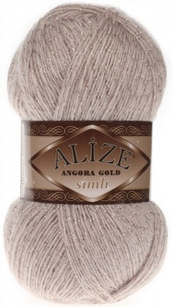Angora Gold Simli (Alize) 506 молочно-бежевый, пряжа 100г