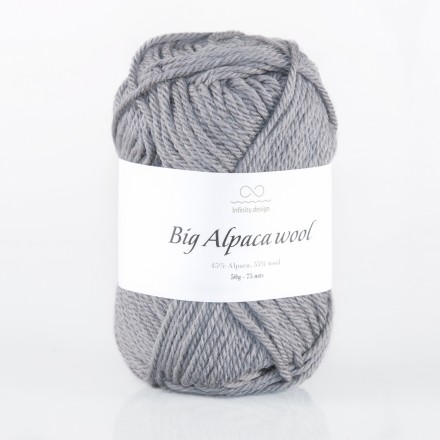 Big Alpaca Wool (Infinity) 1053 серый, пряжа 50г