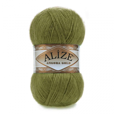Angora Gold (Alize) 758 оливковый, пряжа 100г