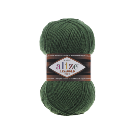 Lanagold Fine (Alize) 118 т.зеленый, пряжа 100г
