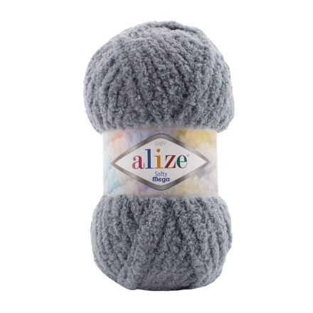 Softy Mega (Alize) 119 серое небо, пряжа 100г