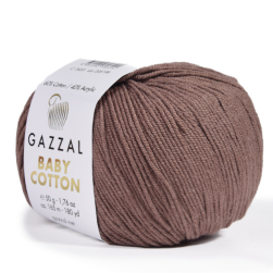 Baby Cotton (Gazzal) 3455 какао, пряжа 50г