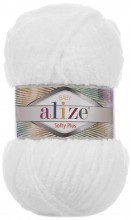 Softy Plus (Alize) 55 белый, пряжа 100г