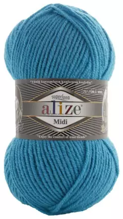 Superlana Midi (Alize) 484 гол.бирюза, пряжа 100г