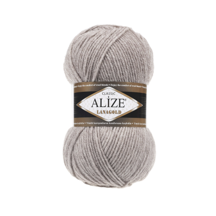 Lanagold (Alize) 207 св.коричневый меланж, пряжа 100г