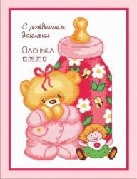514 &quot;Метрика с куклой&quot; набор для вышивания крестом