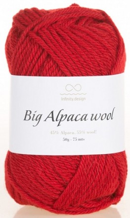 Big Alpaca Wool (Infinity) 4219 красный, пряжа 50г