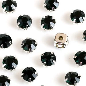 Стразы в цапах (шатоны) Olive green в серебряном цапе 4мм 20шт