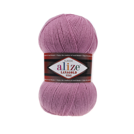 Lanagold Fine (Alize) 28 роза, пряжа 100г