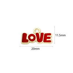 950010 &quot;Love&quot; подвеска 20х11,5 мм, металлическая с эмалью