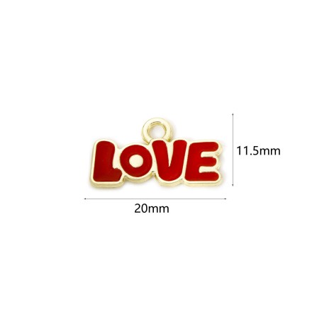 950010 &quot;Love&quot; подвеска 20х11,5 мм, металлическая с эмалью